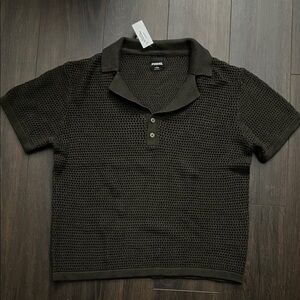 RSQ Men’s SS Sweater Polo, Olive, Size: X-Large